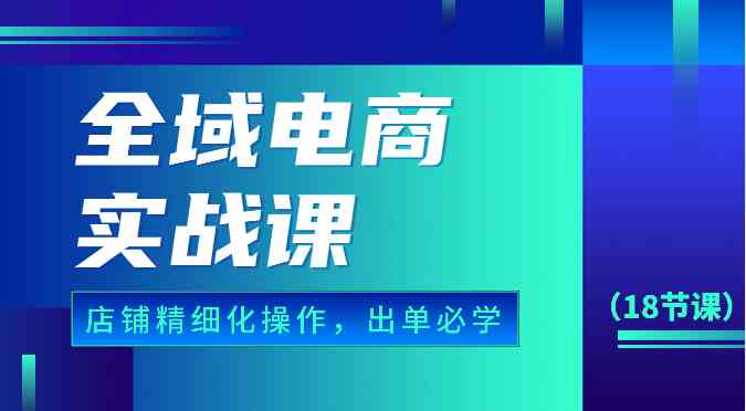 全域电商实战课，个人店铺精细化操作流程，出单必学内容（18节课）-云库资源