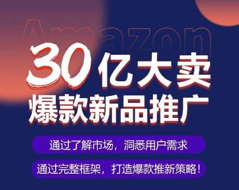 亚马逊·30亿大卖爆款新品推广，可复制、全程案例实操的爆款推新SOP-云库资源