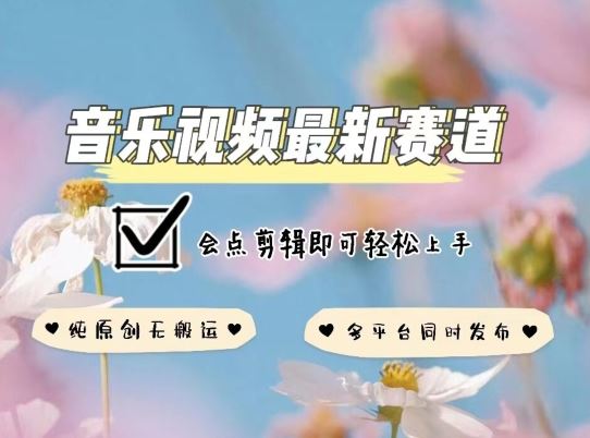 音乐视频赛道最新玩法，纯原创不违规，可所有平台同时发布，会点剪辑即可轻松拿捏【揭秘】-云库资源