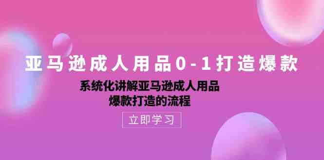 亚马逊成人用品0-1打造爆款：系统化讲解亚马逊成人用品爆款打造的流程-云库资源