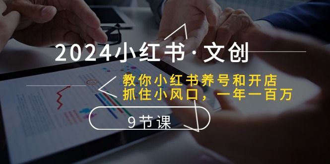2024小红书文创：教你小红书养号和开店、抓住小风口 一年一百万 (9节课)-云库资源