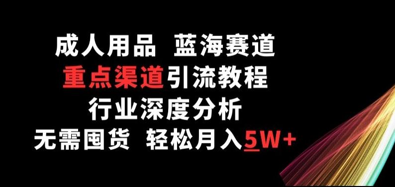成人用品，蓝海赛道，重点渠道引流教程，行业深度分析，无需囤货，轻松月入5W+【揭秘】-云库资源