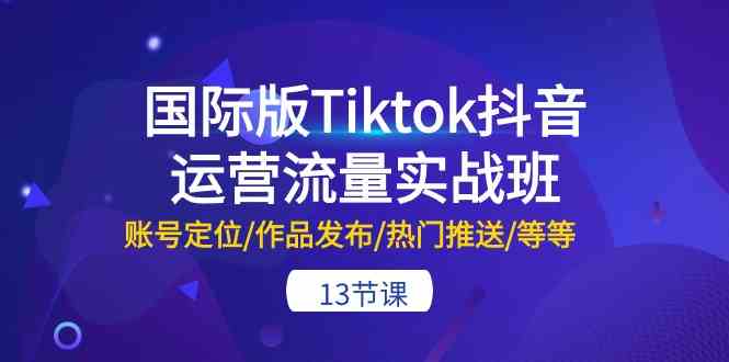 国际版Tiktok抖音运营流量实战班：账号定位/作品发布/热门推送/等等（13节）-云库资源