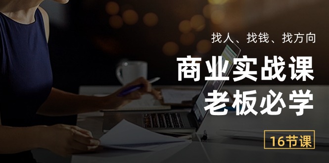 商业实战课【老板必学】：找人、找钱、找方向（16节课）-云库资源