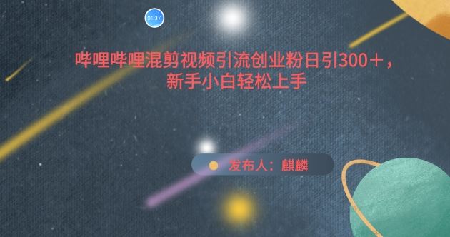 哔哩哔哩混剪视频引流创业粉日引300+，新手小白轻松上手【揭秘】-云库资源