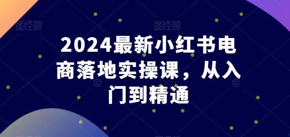 2024最新小红书电商落地实操课，从入门到精通-云库资源