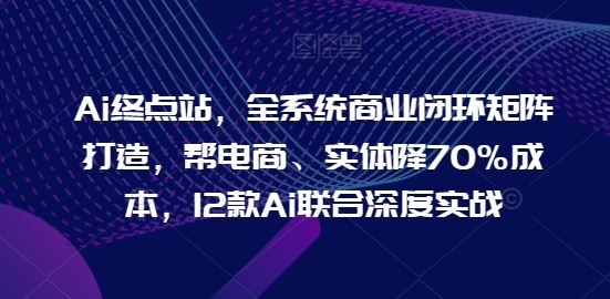 Ai终点站，全系统商业闭环矩阵打造，帮电商、实体降70%成本，12款Ai联合深度实战-云库资源