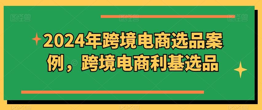2024年跨境电商选品案例，跨境电商利基选品-云库资源