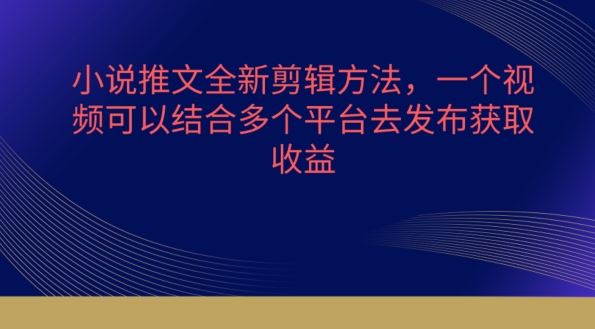 小说推文全新剪辑方法，一个视频可以结合多个平台去发布获取【揭秘】-云库资源