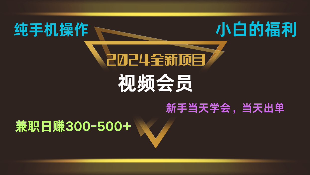 影视会员兼职日入500-800，纯手机操作当天上手当天出单 小白福利-云库资源