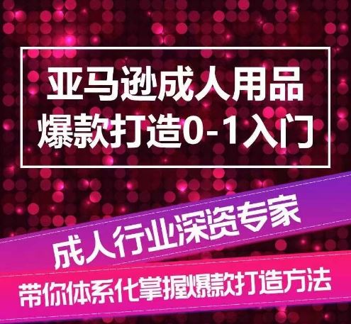 亚马逊成人用品爆款打造0-1入门，系统化讲解亚马逊成人用品爆款打造的流程-云库资源