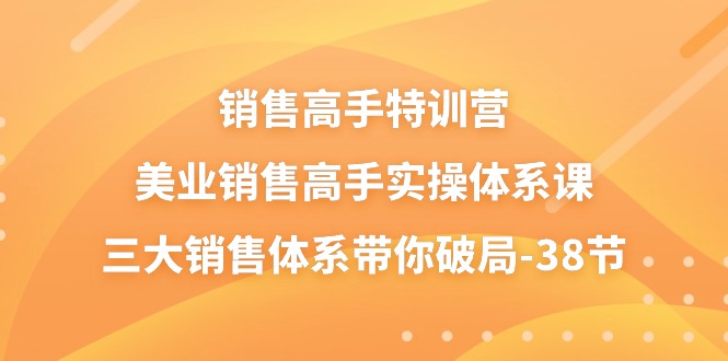 销售高手特训营，美业销售高手实操体系课，三大销售体系带你破局（38节）-云库资源