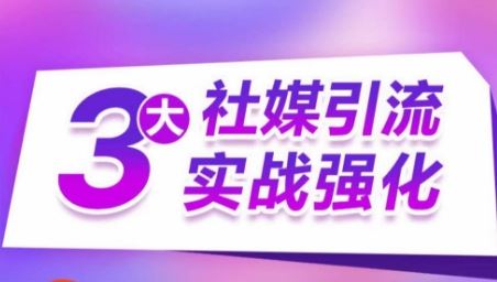 3大社媒引流实战强化，多渠道站外引流，高效精准获客，订单销售额翻倍增长-云库资源
