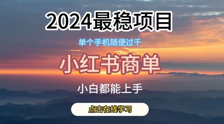 2024最稳蓝海项目，小红书商单项目，没有之一【揭秘】-云库资源