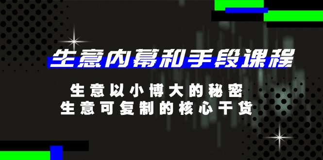 生意内幕和手段课程，生意以小博大的秘密，生意可复制的核心干货（20节）-云库资源