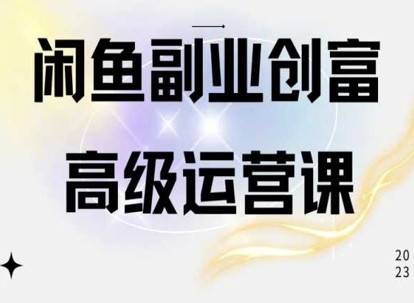 闲鱼电商运营高级课程，一部手机学会闲鱼开店赚钱-云库资源