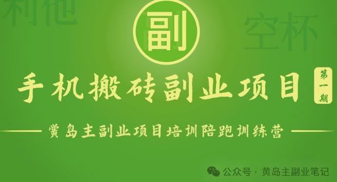手机搬砖小副业项目训练营1.0，实测1小时收益50+，一部手机轻松日入100+-云库资源