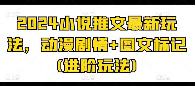 2024小说推文最新玩法，动漫剧情+图文标记(进阶玩法)-云库资源