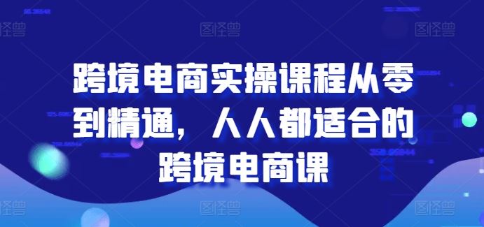 跨境电商实操课程从零到精通，人人都适合的跨境电商课-云库资源