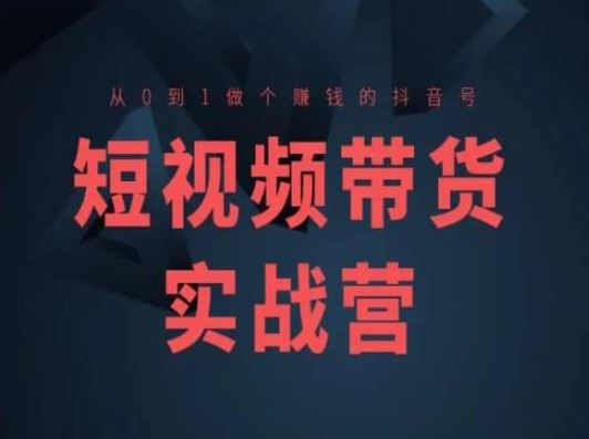 短视频带货实战营(高阶课)，从0到1做个赚钱的抖音号-云库资源
