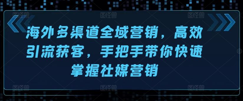 海外多渠道全域营销，高效引流获客，手把手带你快速掌握社媒营销-云库资源