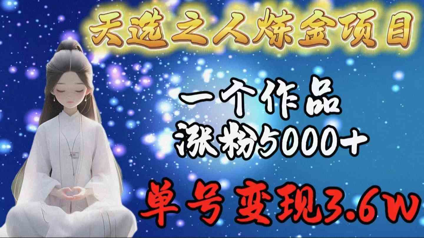 （9693期）天选之人炼金项目，一个作品涨粉5000+，单号变现3.6w-云库资源