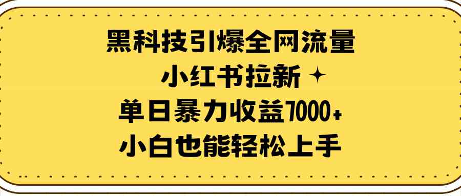 （9679期）黑科技引爆全网流量小红书拉新，单日暴力收益7000+，小白也能轻松上手-云库资源