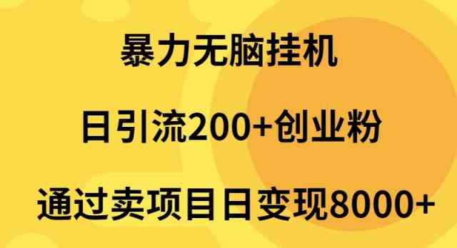 （9788期）暴力无脑挂机日引流200+创业粉通过卖项目日变现2000+-云库资源