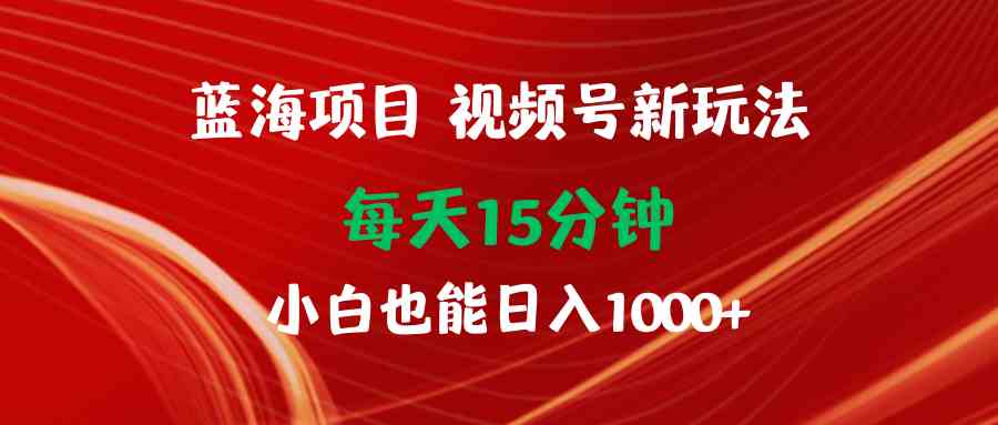 （9813期）蓝海项目视频号新玩法 每天15分钟 小白也能日入1000+-云库资源