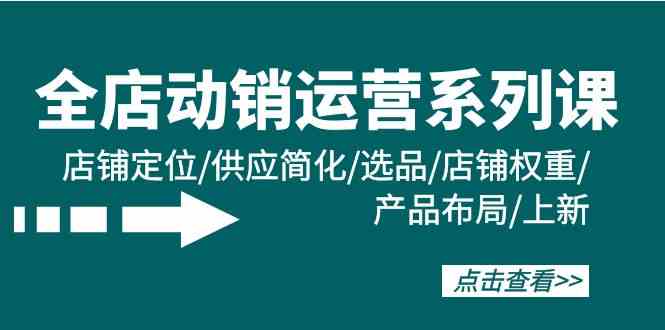 （9845期）全店·动销运营系列课：店铺定位/供应简化/选品/店铺权重/产品布局/上新-云库资源