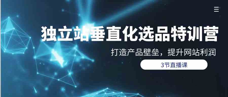 （9925期）独立站-垂直化选品训练营，打造产品壁垒，提升网站利润（3节直播课）-云库资源