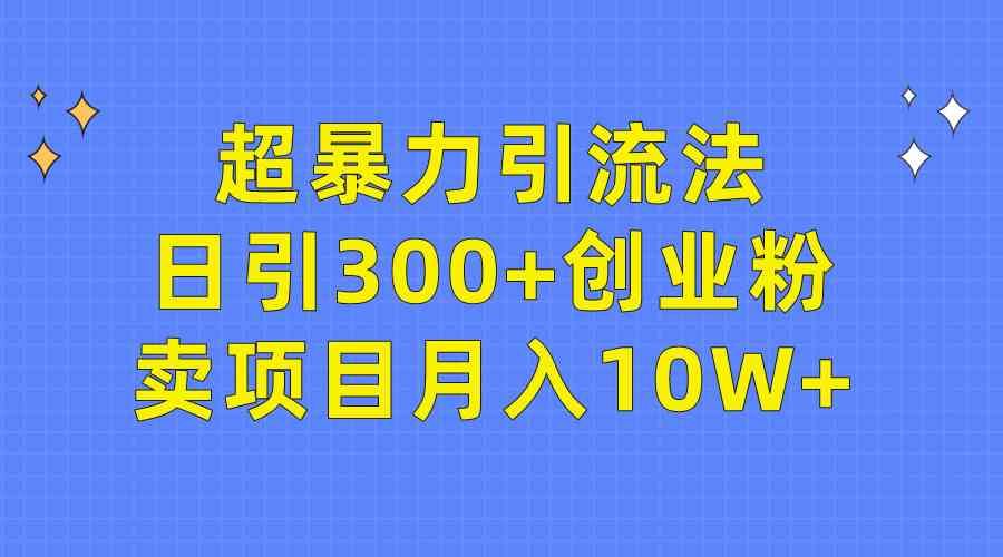 （9954期）超暴力引流法，日引300+创业粉，卖项目月入10W+-云库资源