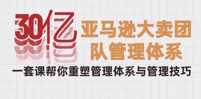 （10178期）30亿-亚马逊大卖团队管理体系，一套课帮你重塑管理体系与管理技巧-云库资源