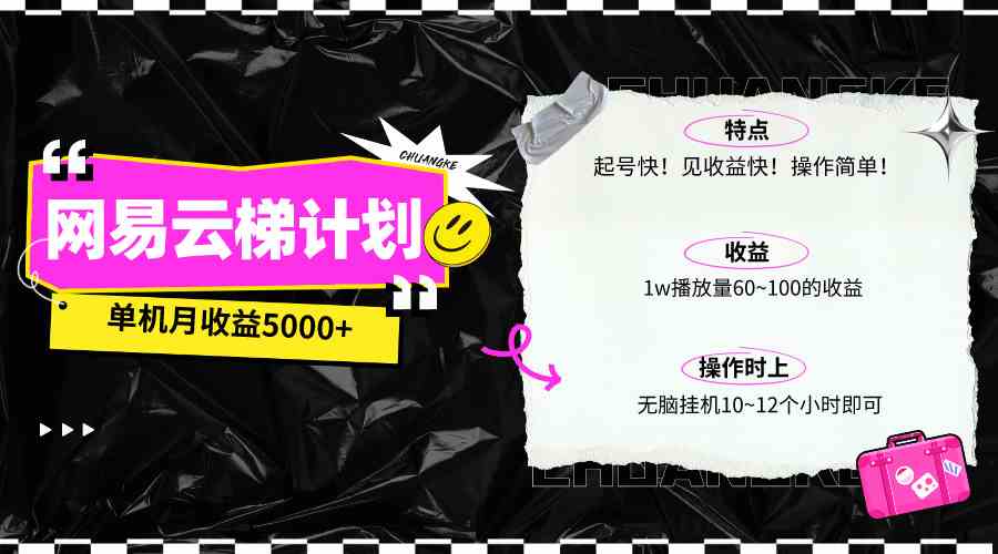 （10063期）最新网易云梯计划网页版，单机月收益5000+！可放大操作-云库资源