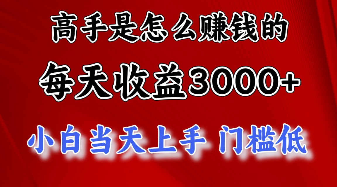 （10436期）高手是怎么赚钱的，一天收益3000+ 这是穷人逆风翻盘的一个项目，非常稳…-云库资源