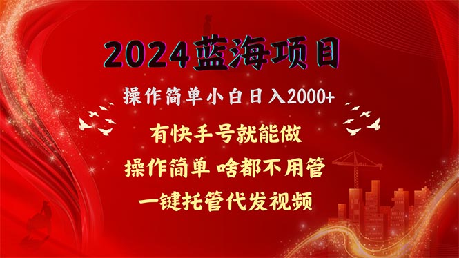 （10693期）2024蓝海项目，网盘拉新，操作简单小白日入2000+，一键托管代发视频，…-云库资源
