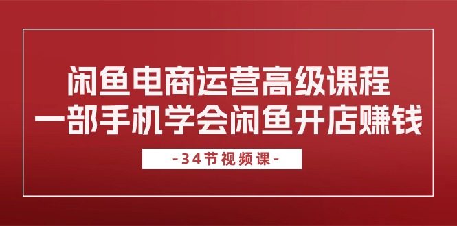 （10686期）闲鱼电商运营高级课程，一部手机学会闲鱼开店赚钱（34节课）-云库资源