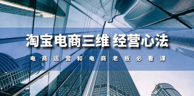 （10761期）淘宝电商三维 经营心法：电商运营和电商老板必看课（59节课）-云库资源