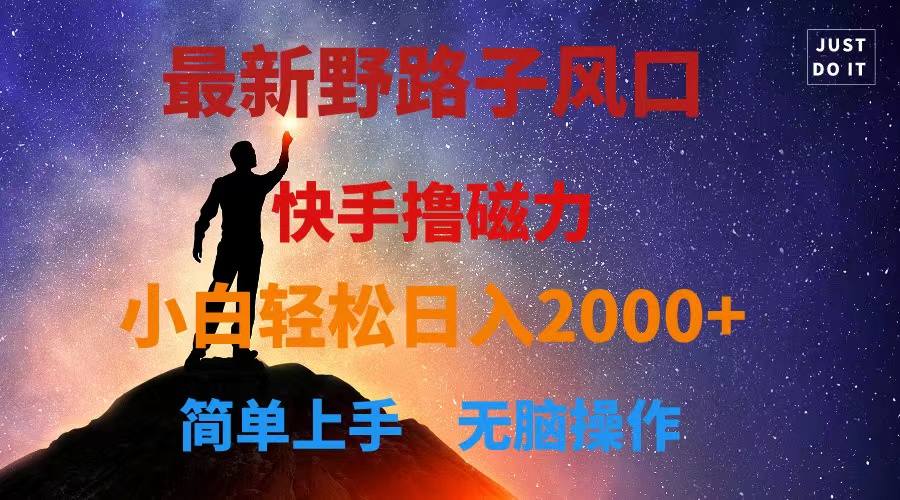 （10754期）最新风口！快手撸磁力，野路子，小白无脑操作日入2000+-云库资源