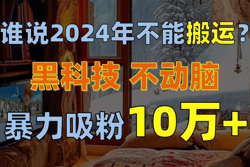 （10634期）谁说2024年不能搬运？只动手不动脑，自媒体平台单月暴力涨粉10000+-云库资源