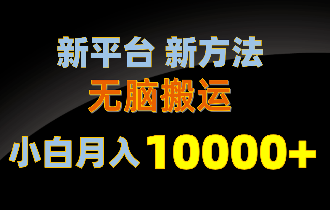 （10605期）新平台新方法，无脑搬运，月赚10000+，小白轻松上手不动脑-云库资源