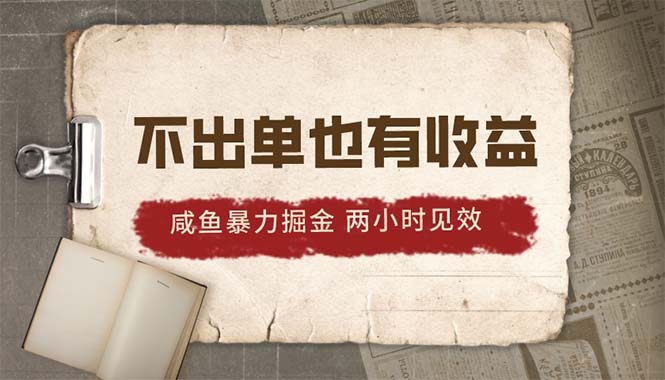 （10562期）2024咸鱼暴力掘金，不出单也有收益，两小时见效，当天突破500+-云库资源