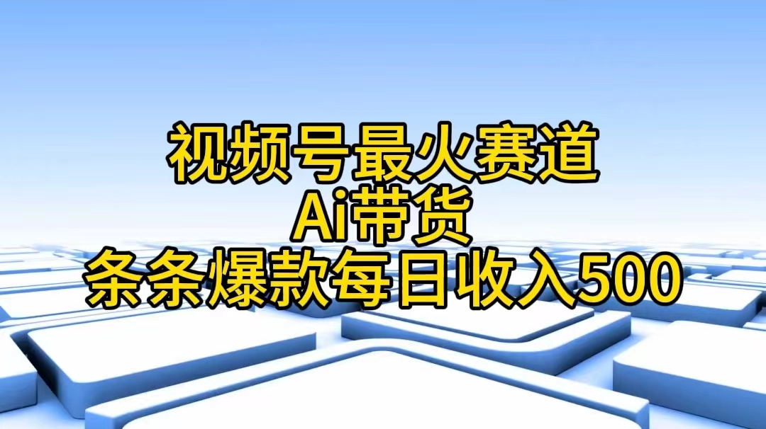 （11038期）视频号最火赛道——Ai带货条条爆款每日收入500-云库资源