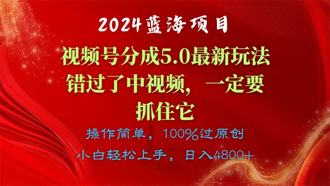 （11032期）2024蓝海项目，视频号分成计划5.0最新玩法，错过了中视频，一定要抓住…-云库资源