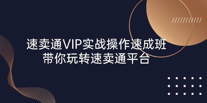 （10935期）速卖通 VIP实战操作-速成班，带你玩转速卖通平台（23节）-云库资源
