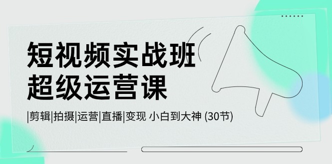 （10836期）短视频实战班-超级运营课，|剪辑|拍摄|运营|直播|变现 小白到大神 (30节)-云库资源