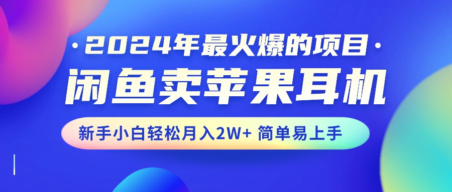 （10863期）2024年最火爆的项目，闲鱼卖苹果耳机，新手小白轻松月入2W+简单易上手-云库资源