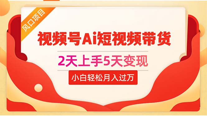 （10807期）2天上手5天变现视频号Ai短视频带货0粉丝0基础小白轻松月入过万-云库资源