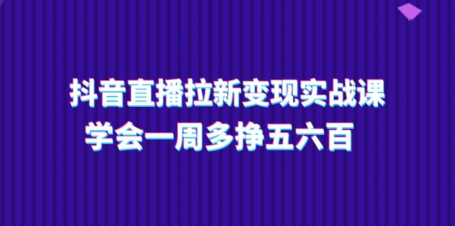 （11254期）抖音直播拉新变现实操课，学会一周多挣五六百（15节课）-云库资源