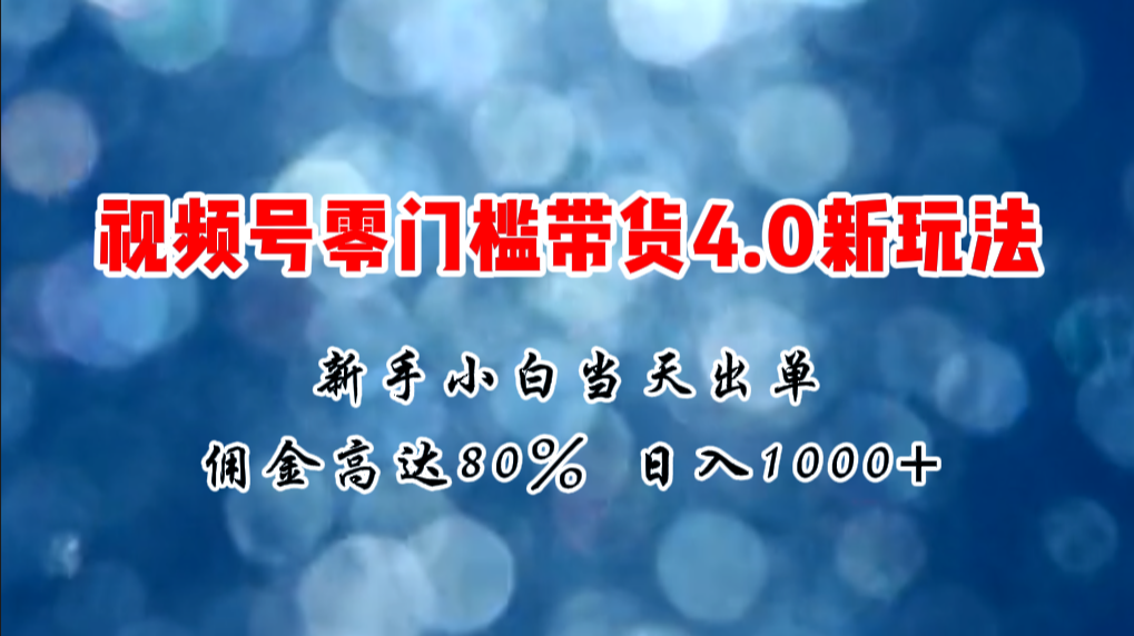 （11358期）微信视频号零门槛带货4.0新玩法，新手小白当天见收益，日入1000+-云库资源
